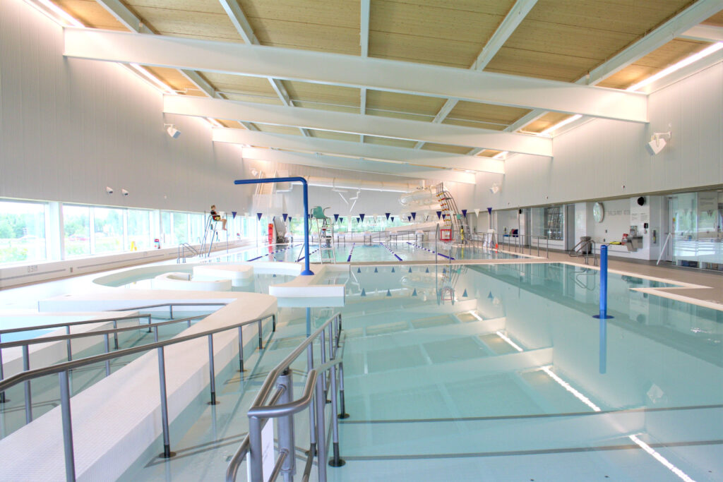 Accessible ramp leading into the leisure pool at the East Hants Aquatic Centre