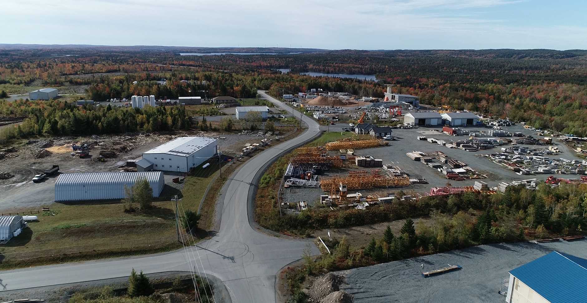 an over head image of the business park in mount uniacke